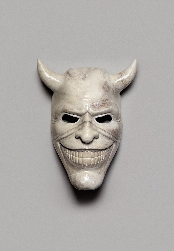黒い電話掴みマスク：角のあるホラーマスク、ゴシックコスプレ - Etsy 日本