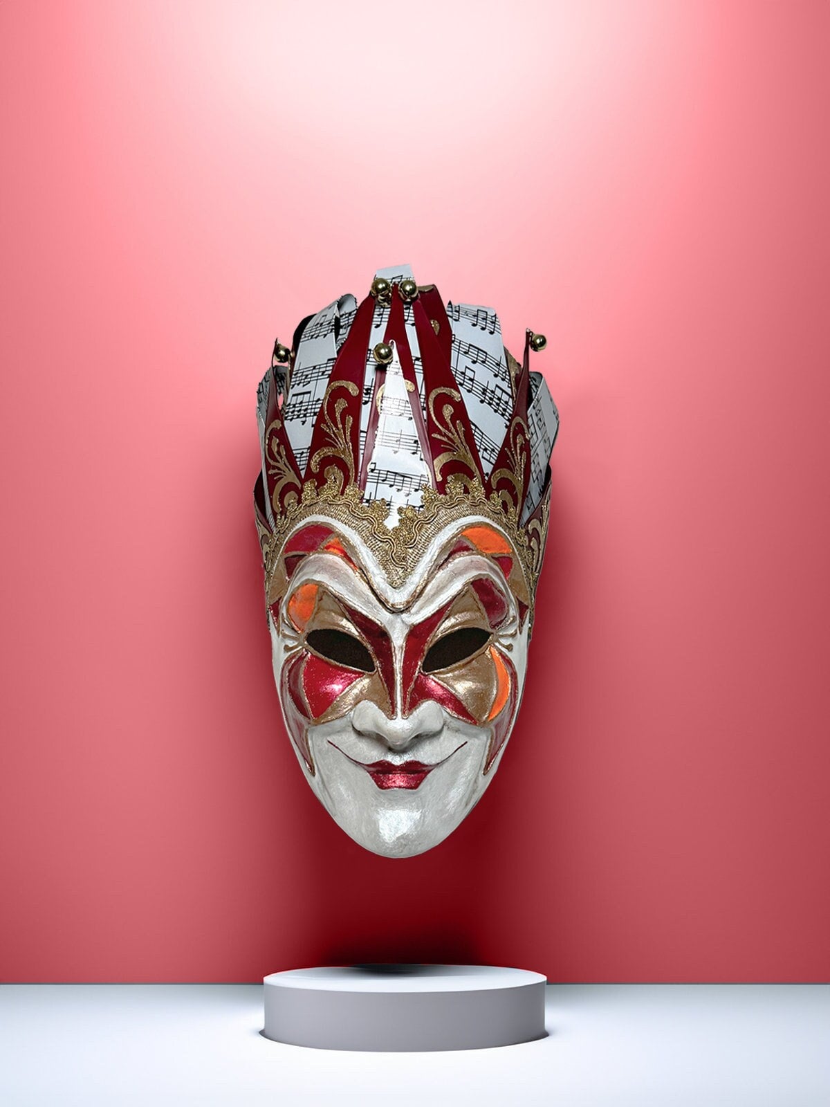 Joker Venetian Mask Iconic Techno Red - Colorful Rio