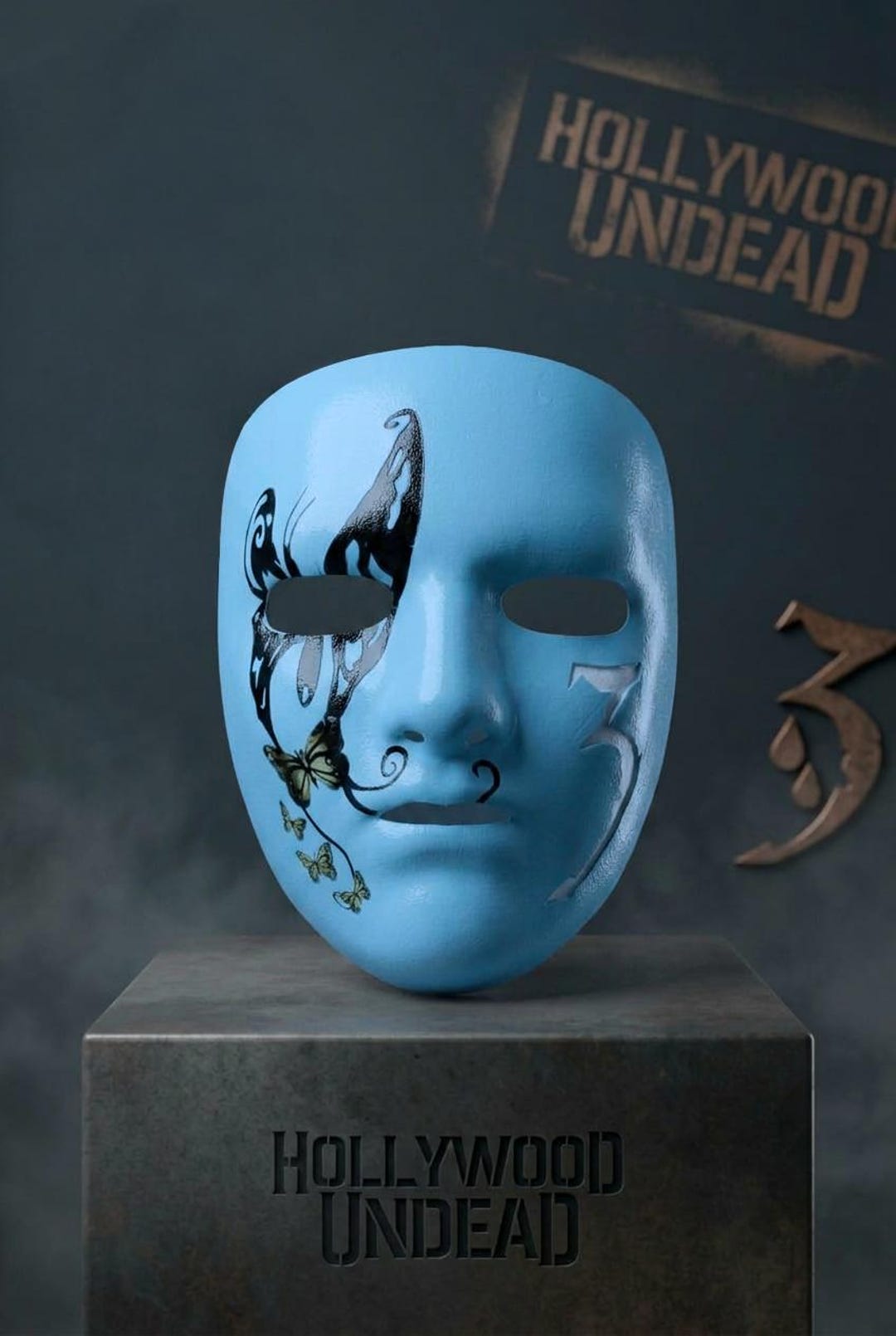 J3t Mask Hollywood Undead Johnny 3 Tears SS Mask: Halloween Scary Soft ...
