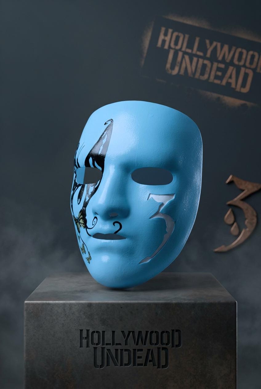 J3t Mask Hollywood Undead Johnny 3 Tears SS Mask: Halloween Scary Soft ...