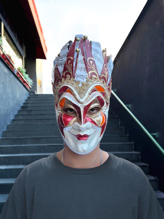 Joker Venetian Mask Iconic Techno Red - Colorful Rio