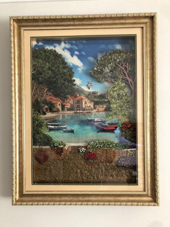 3D Paper Relief 7 Painting Home Accessory Wall Decor Handmade ...