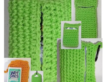 Keyring Pocket Tissue & Wet Wipes Holder / Carrier Crochet Pattern