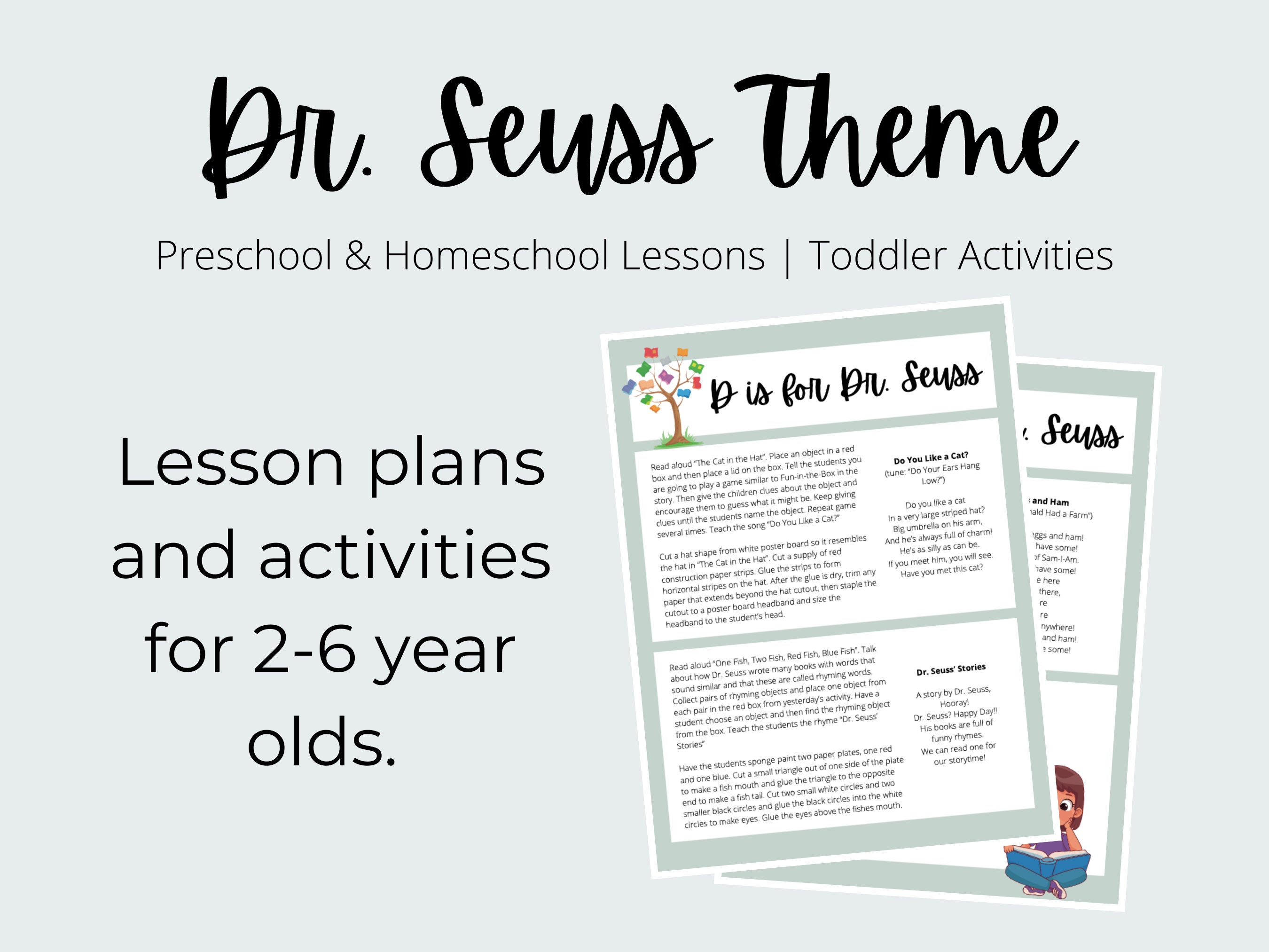 Dr. Seuss Theme Preschool Curriculum Printable Homeschool Lesson Plan