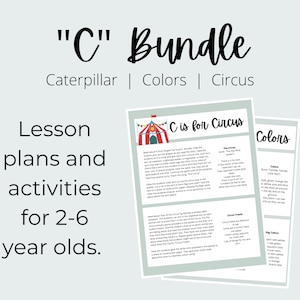 C Theme Preschool Curriculum Bundle | Homeschool Lesson Plan Bundle ...
