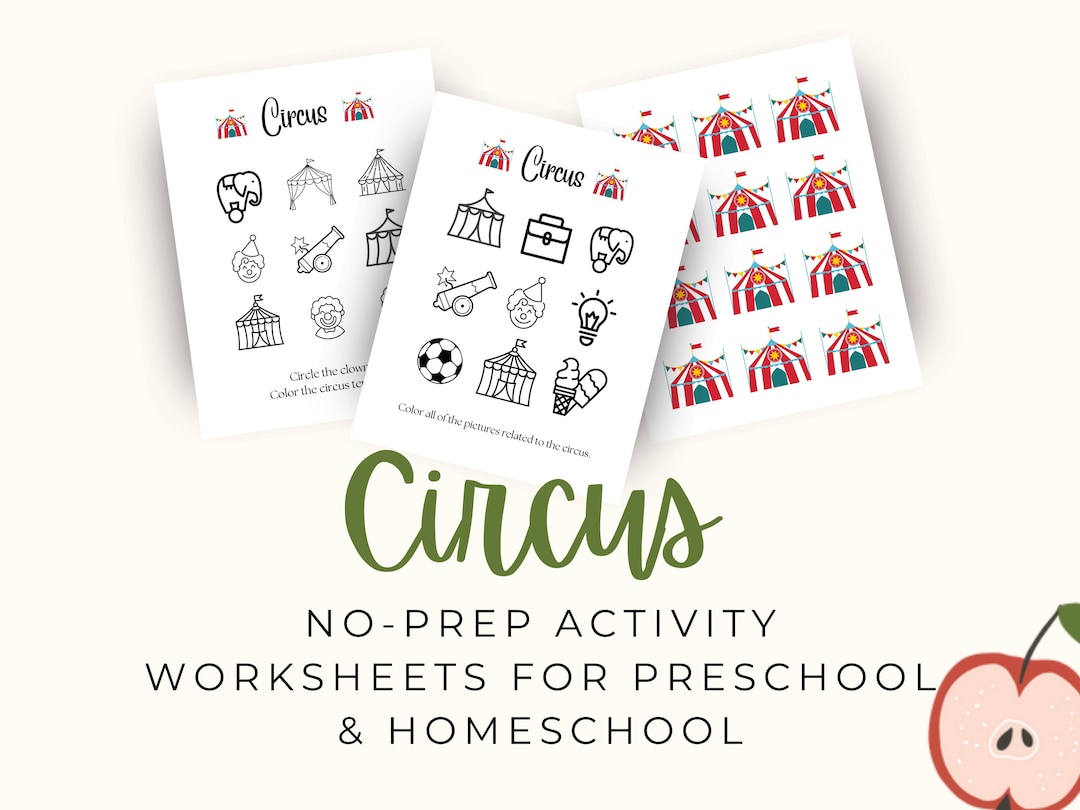 circus-theme-printable-activity-worksheets-no-prep-preschool-and-homeschool-activities-printable-worksheets-for-toddlers-etsy for Free Circus Printables For Preschool Circus Theme Printable Activity Worksheets | No Prep Preschool and Homeschool Activities | Printable Worksheets for Toddlers - Etsy for Free Circus Printables For Preschool