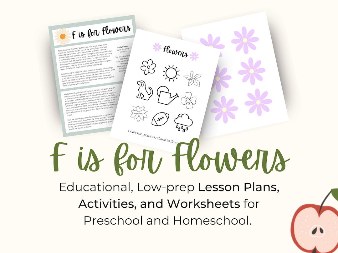 Flowers Theme Printable Preschool Lesson Plans | Printable Activities ...