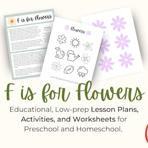 Flowers Theme Printable Preschool Lesson Plans | Printable Activities and Worksheets for Toddlers | Preschool & Homeschool Curriculum