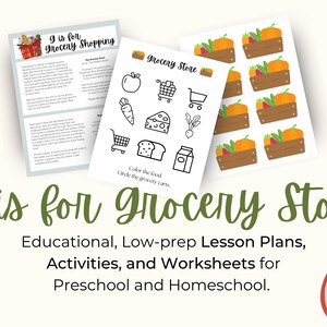 Grocery Store Theme Printable Preschool Lesson Plans | Printable Activities and Worksheets for Toddlers | Preschool & Homeschool Curriculum