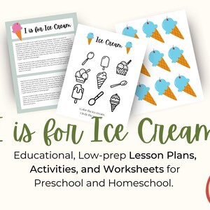 Ice Cream Theme Printable Preschool Lesson Plans | Printable Activities and Worksheets for Toddlers | Preschool & Homeschool Curriculum