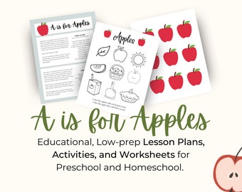 Apple Theme Printable Preschool Lesson Plans | Printable Activities and Worksheets for Toddlers | Preschool & Homeschool Curriculum
