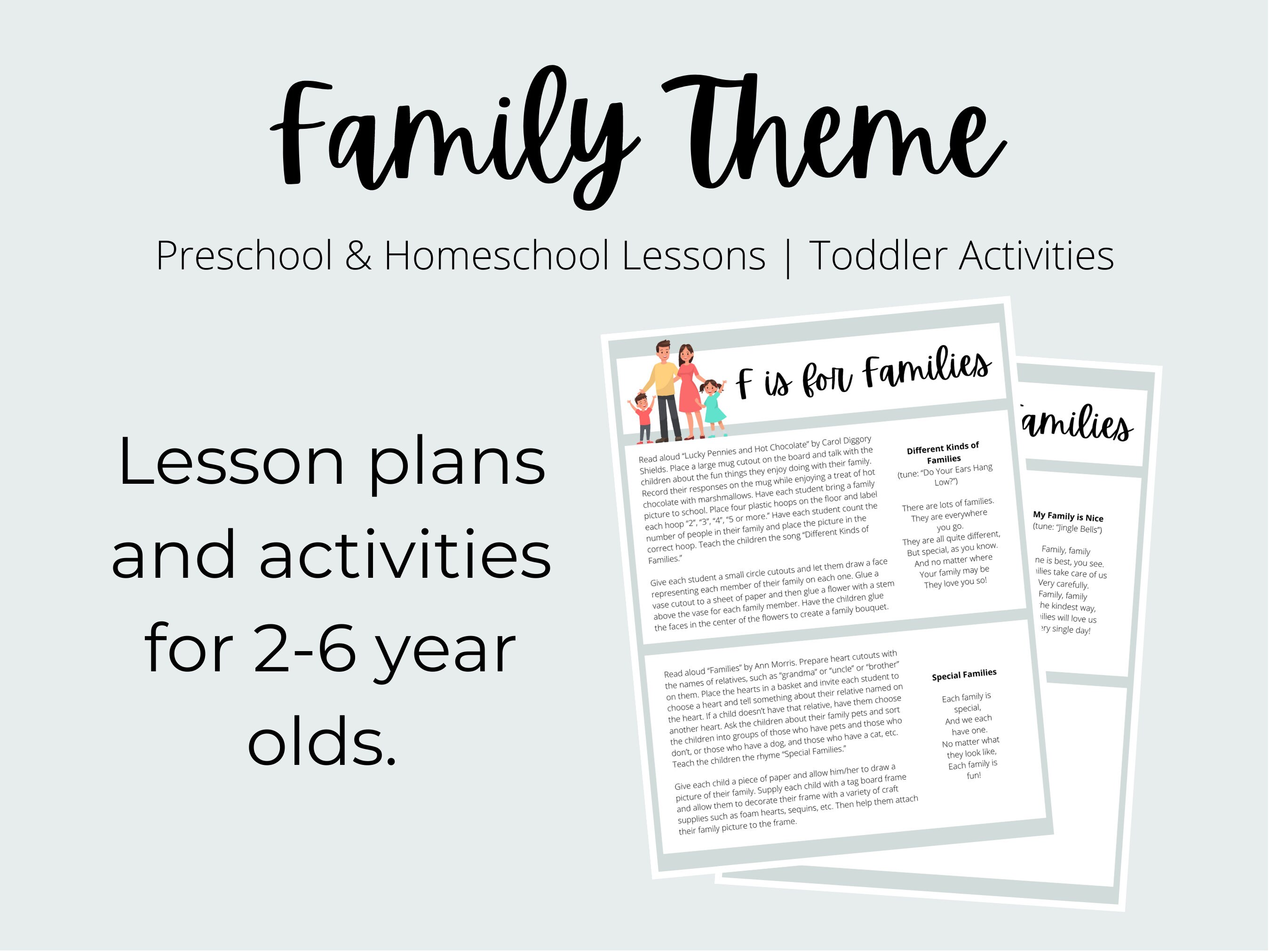 Family Theme Preschool Curriculum Printable | Homeschool Lesson Plan ...