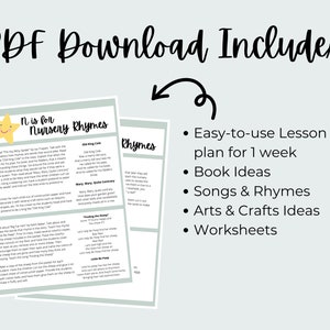 Nursery Rhyme Theme Preschool Curriculum Printable | Homeschool Lesson ...