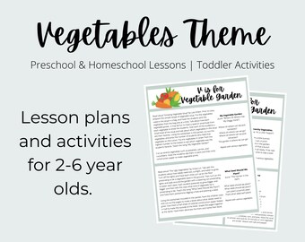 Vegetables Theme Preschool Curriculum Printable | Homeschool Lesson Plan Printable | Activities for Children & Toddlers