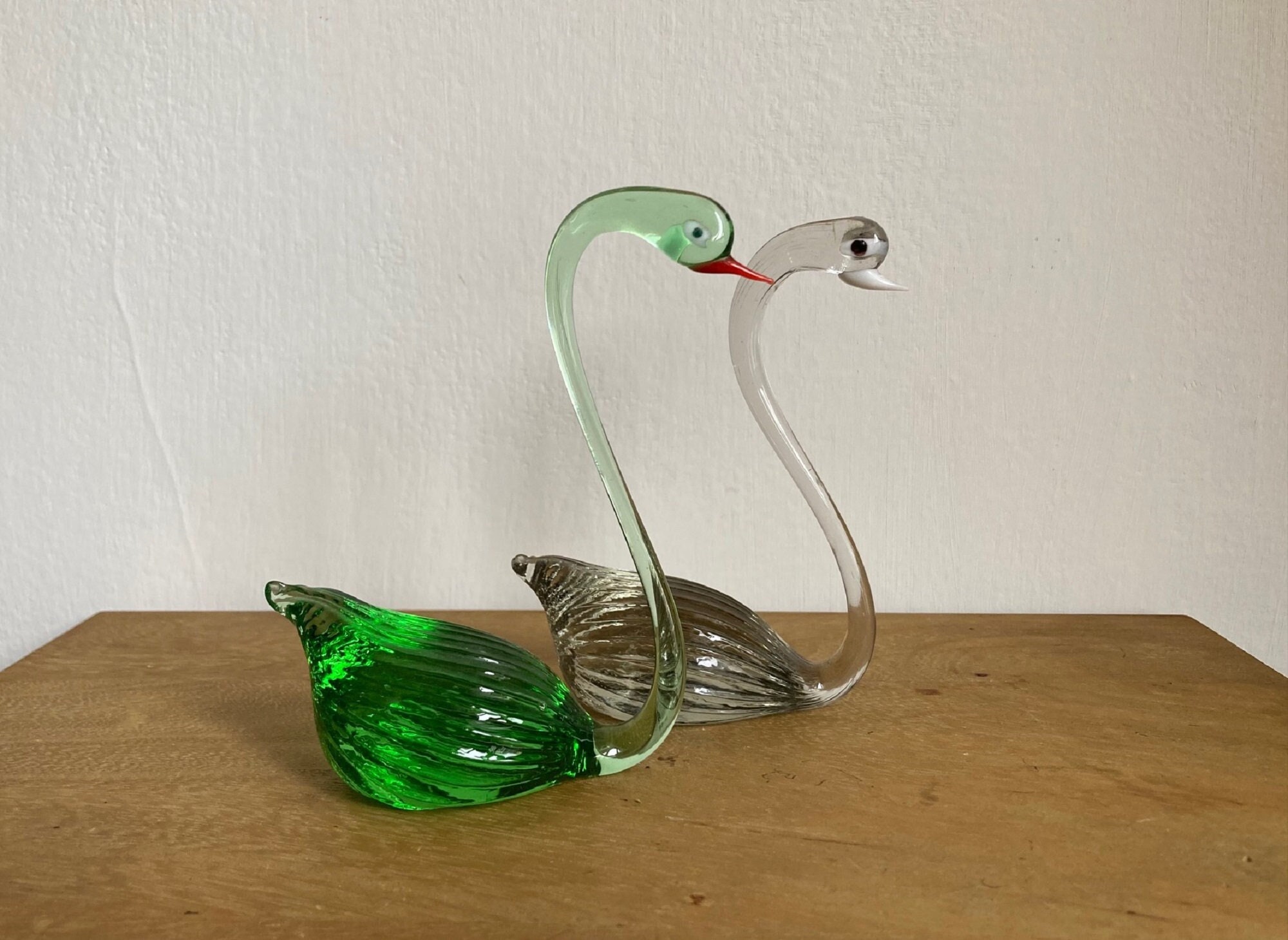 Murano glass swans - Etsy 日本