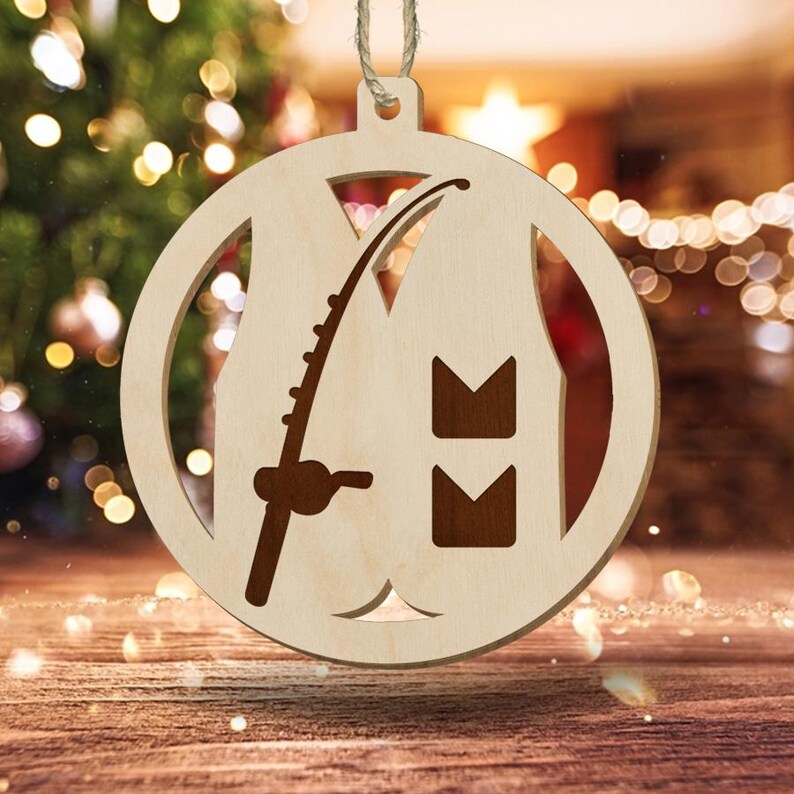 Fishing Vest Ornament Personalized Wooden Christmas Ornament Special