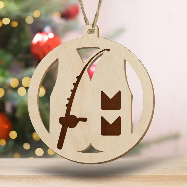 Fishing Vest Ornament Personalized Wooden Christmas Ornament Special