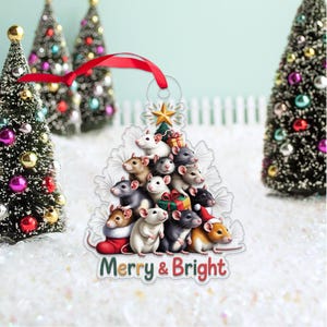 Fancy Rat Xmas Ornament, Cute Pet Rat Christmas Tree Decoration, Personalized Rat Lover Gift, Small Animal Ornament 2025, Holiday Home Décor