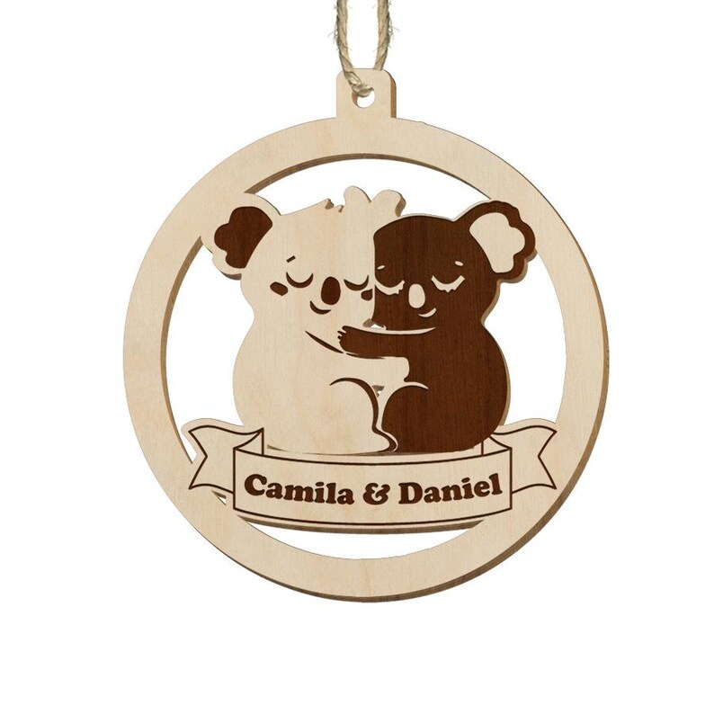 Personalized Koala Ornament Custom Name Cute Couple Koala Ornament Gift
