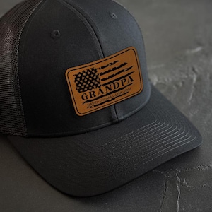 Custom Name Grandpa American Flag Hat, Grandpa Gift, Grandpa Fathers Day Gift, Personalized Hat For Grandpa, Trucker Hat, Gift For Dad