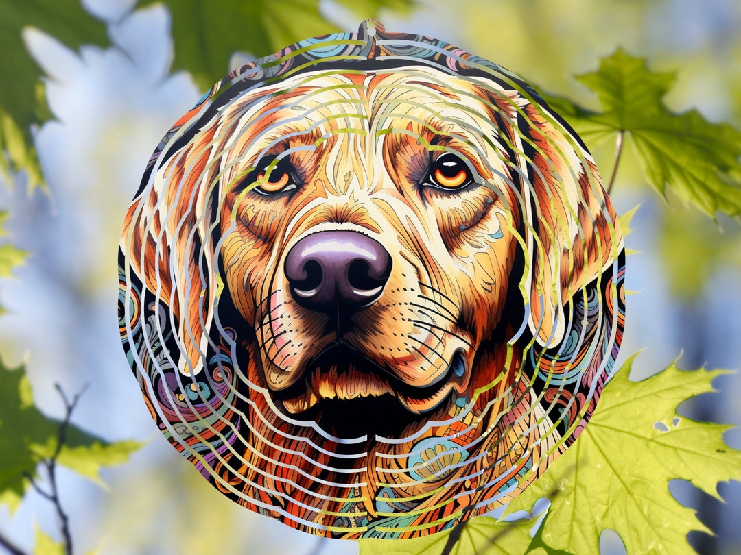 Labrador Dog Wind Spinner Sublimation Design Template, Wind Spinner SVG, 10 Inch 6 Shape