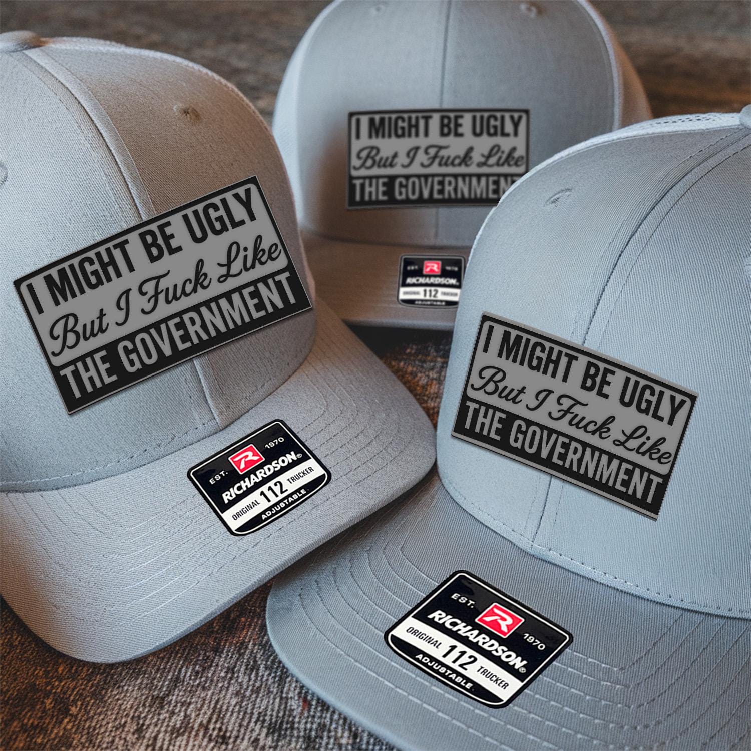 I Might Be Ugly But I Like The Government Hat, Gift For Dad, Funny Hat, Richardson 112 Patch Hat, Trucker Hat, Father's Day Gifts