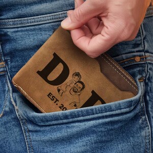 Cartera con foto grabada para papá 2025, regalo para papá, cartera para hombre, cartera personalizada para papá