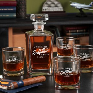 Godfather Personalized Whiskey Decanter,   Godfather Whiskey Decanter Set, Fathers Day Gifts, Gift For Him