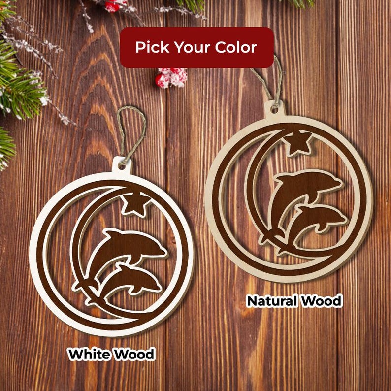 Personalized Dolphin Ornament Custom Name Dolphin Ornament Christmas