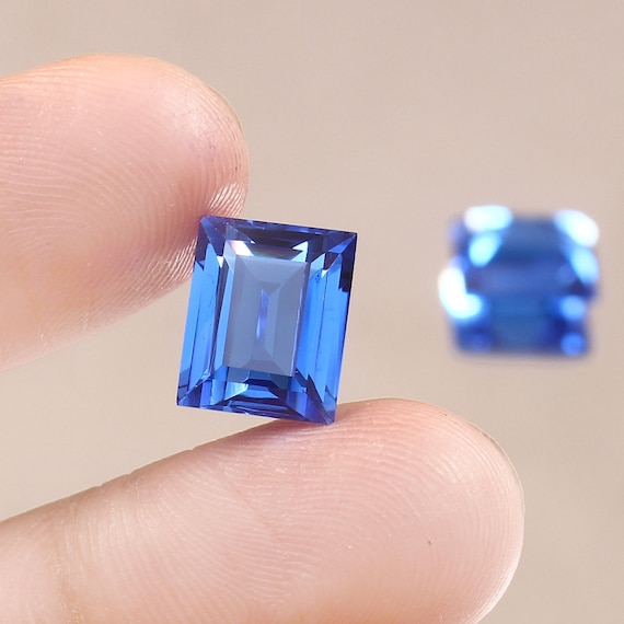 Cornflower Blue Sapphire Gemstone Pair: 11x9mm Ceylon Emerald Cut
