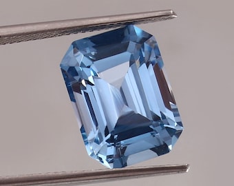 AAA 9 Carat Brazilian Blue  Aquamarine Loose Radiant Gemstone Cut, Excellent Quality Blue Aquamarine Jewelry Making Tools & Ring Raw Product