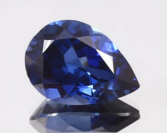Piedra preciosa de zafiro azul real AAA: piedra de Ceilán de corte pera de 10 x 14 mm