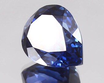 Zafiro azul real AAA: piedra preciosa de Ceilán de talla pera de 9,65 quilates