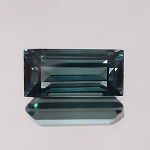 Indicolite Tourmaline Gemstone: 12x6 MM Blue Green Baguette Cut