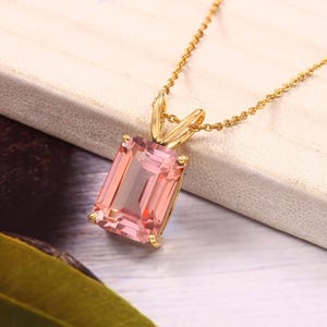 Padparadscha Sapphire Pendant Ceylon Peach Sapphire Necklace Round Gemstone Pendant Dainty Pendant Sterling Silver Pendant Christmas Jewelry