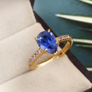 Flawless Ceylon Blue Sapphire Ring Sapphire Ring Sapphire Oval Ring Gemstone Ring Sterling Silver Gift For Her Christmas Gifts Wedding Ring