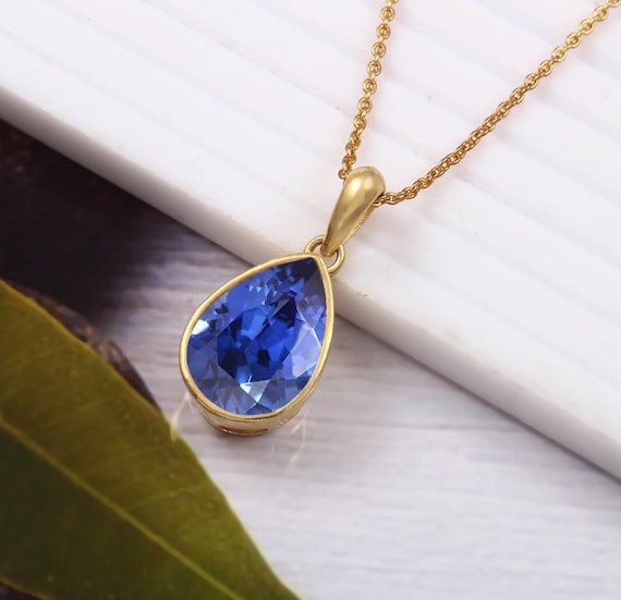 ブルーサファイア ペンダント ネックレス プレート 9月誕生石 k10ホワイトゴールド 5ピース