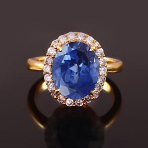 Blue Sapphire Ring Ceylon Sapphire Ring Blue Sapphire Oval Ring Gemstone Ring Sterling Silver Gift For Her Christmas Jewelry Wedding Rings