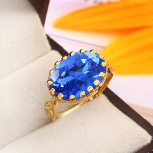 Cornflower Blue Sapphire Ring Ceylon Sapphire Ring Blue Gemstone Ring 925 Sterling Silver Ring Gift For Her Wedding Ring Christmas Jewelry