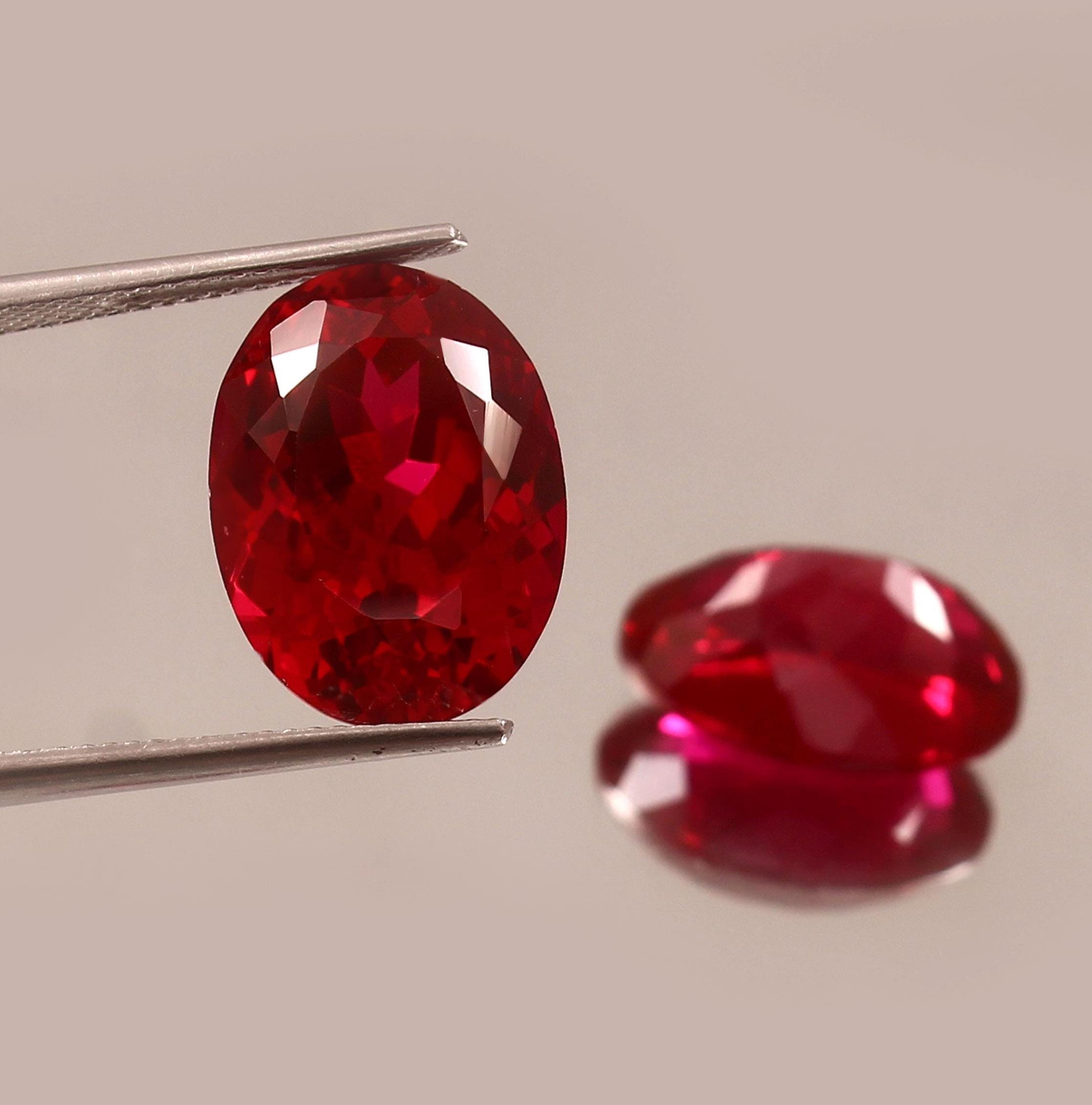 AAA Mozambique Ruby Gemstone Pair: 10x14mm Oval Red Ruby, 16 Crt