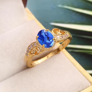 Flawless Cornflower Blue Sapphire Ring Ceylon Sapphire Ring Transparent Gemstone Ring 925 Sterling Silver Ring Wedding Ring Christmas Gifts
