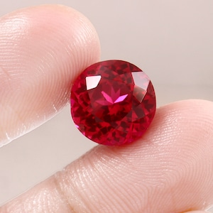 AAA 12 MM Flawless Mozambique Ruby Loose Round Gemstone Cut, Blood Red Ruby Cut Stone Fine Quality Ruby Jewelry Making Tools & Ring 10.30 Ct