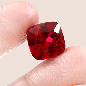 AAA 13 MM Flawless Mozambique Ruby Gemstone Cut, Loose Cushion Blood Red Ruby Cut Stone Genuine Quality Ruby Ring & Jewelry Making Gemstone