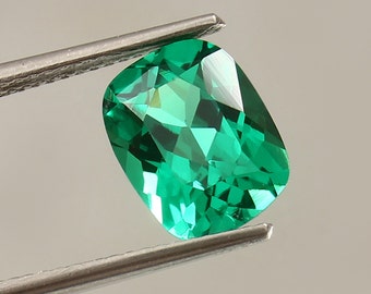 AAA+ 10x8 MM Flawless Zambian Emerald  Loose Cushion Gemstone Cut, Green Emerald Stone For Transparent Emerald Jewelry Tools & Ring Making