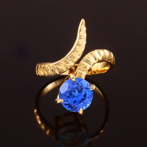 Flawless Cornflower Sapphire Ring Blue Sapphire Ring Round Gemstone Ring Sterling Silver Ring Gift For Her Wedding Ring Christmas Jewelry