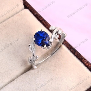 Cornflower Blue Sapphire Ring Natural Sapphire Ring Pear Gemstone Ring, Sterling Silver Jewelry Gift For Her Wedding Ring Christmas Jewelry