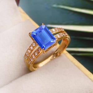 Ceylon Cornflower Sapphire Ring Blue Sapphire Ring Heart Shape Gemstone Ring Sterling Silver Ring Gift For Her Wedding Ring Christmas Gifts