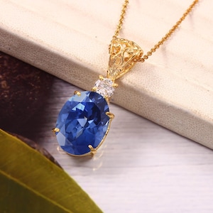 Ceylon Blue Sapphire Pendant Sapphire Necklace September Birthstone Oval Gemstone Pendant Dainty Pendant Christmas Jewelry Silver Pendant