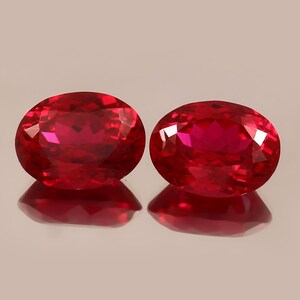 AAA 16x12 MM Flawless Mozambique Ruby Gemstone Cut, July Birthstone Loose Oval Matched Pair Red Ruby Jewelry Making Tools & Ring Raw 27.55CT