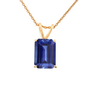 Ceylon Blue Sapphire Pendant Radiant Gemstone Necklace: 925 Sterling Silver Jewelry Gifts